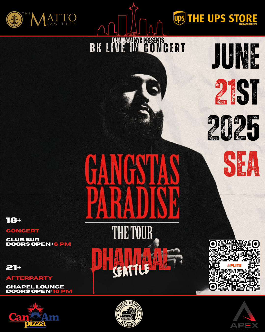 Gangstas Paradise tour poster for BK live in concert in Seattle